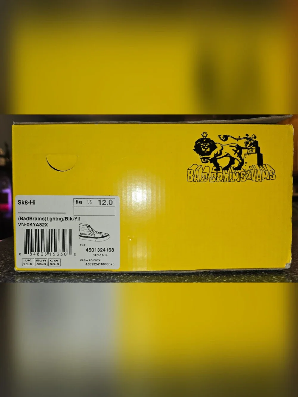 Bad Brains x Vans Black & Yellow High-Top Skate Shoes